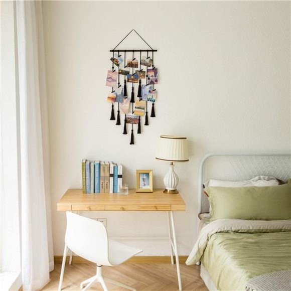 Hanging Photo Display Macrame Wall Hanging Boho Room Home Decor Teen Girl Womens - Picture 2 of 4